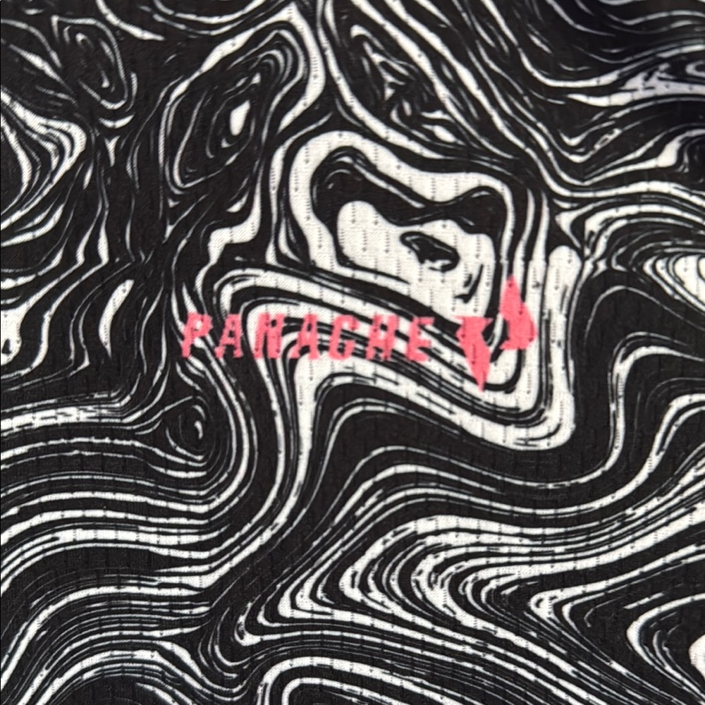 Panache Black and White Swirl Pattern Top Size Large Women - Picture 2 of 6